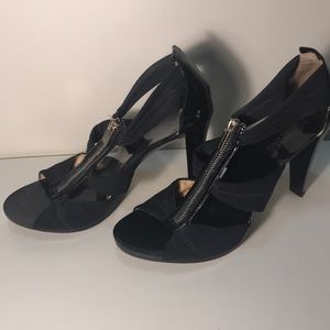 Michael Michael Kors Black Zipper Heels